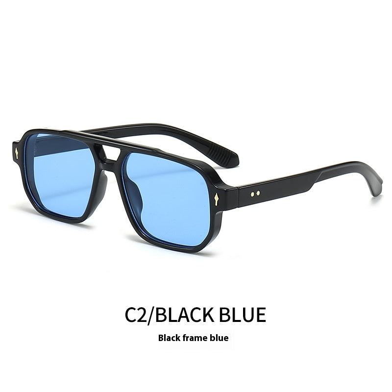 Casual Driving Square Double Bridge Sunglasses