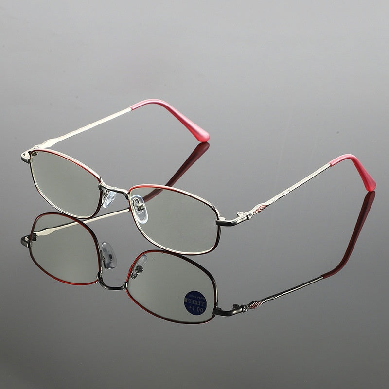 Mousvibe 1433 | Lightweight Metal Reading Glasses with Rhinestone Accents & Blue Light Blocking