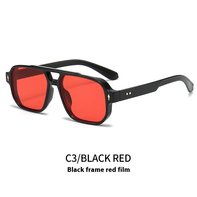 Casual Driving Square Double Bridge Sunglasses
