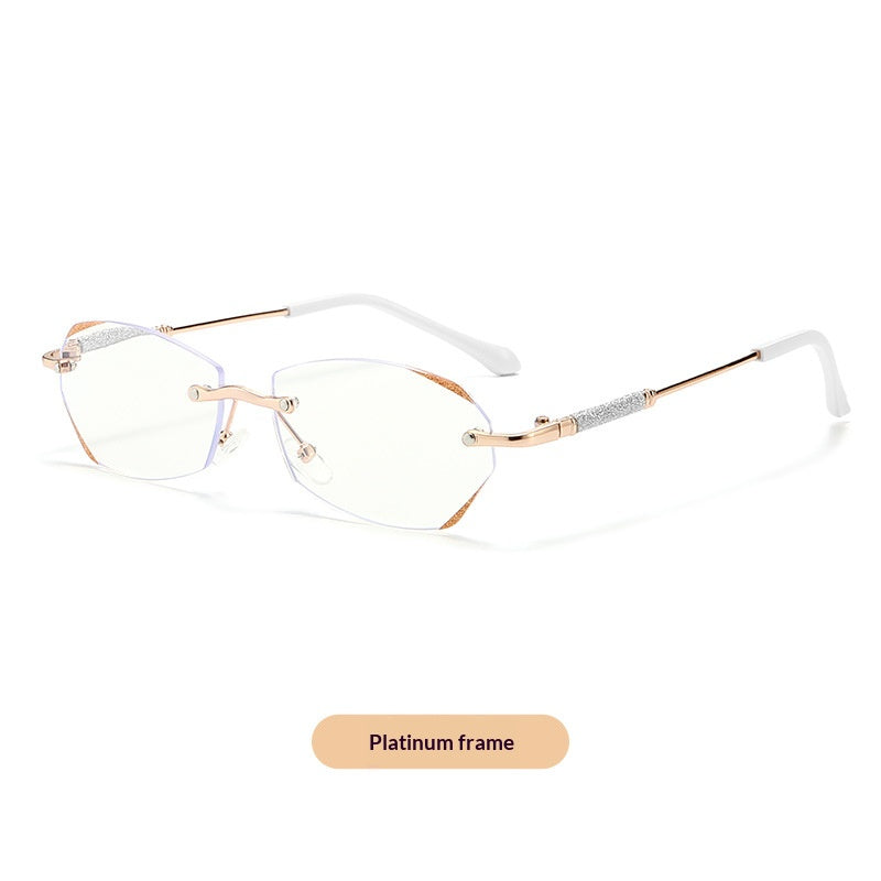 Mousvibe 1432 | Stylish Rimless Blue-Light-Blocking Reading Glasses for Beauty/Makeup Application