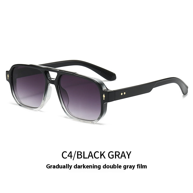 Casual Driving Square Double Bridge Sunglasses