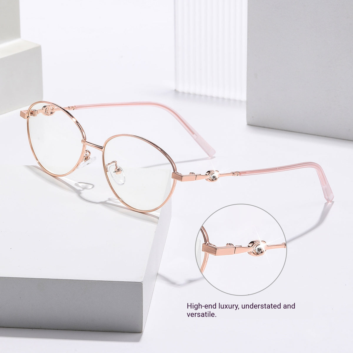 Mousvibe 1436 | Ultra-Light, Stylish Reading Glasses with Metal Frames