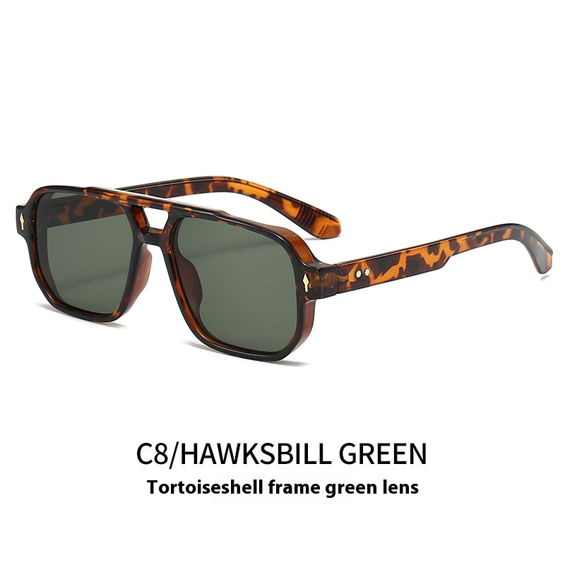 Casual Driving Square Double Bridge Sunglasses