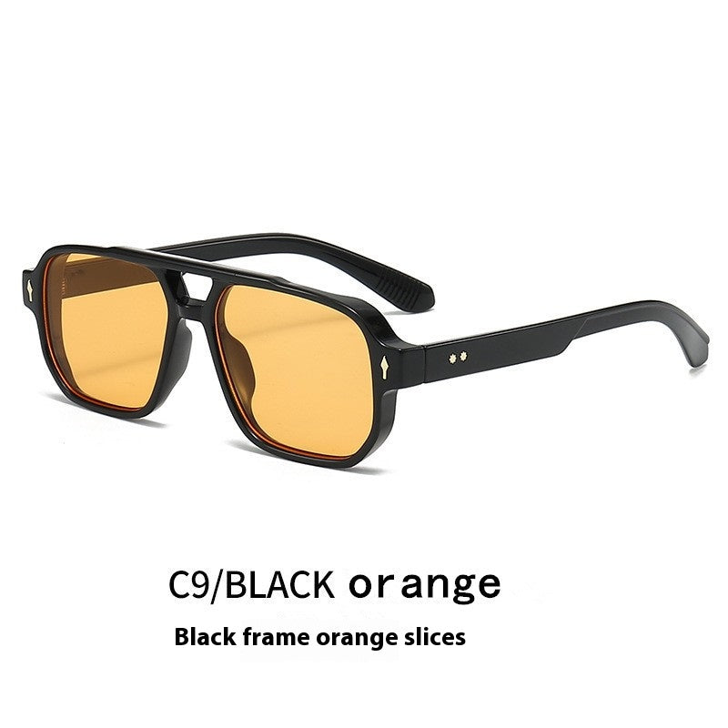 Casual Driving Square Double Bridge Sunglasses