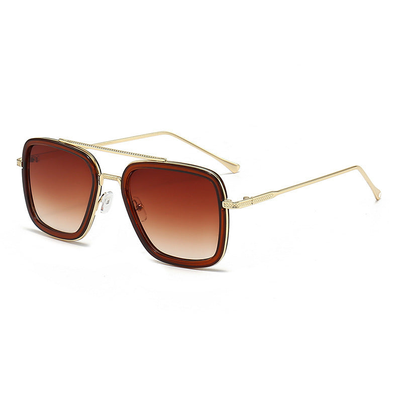 Mousvibe 1385 | Square Metal Western-Style Sunglasses
