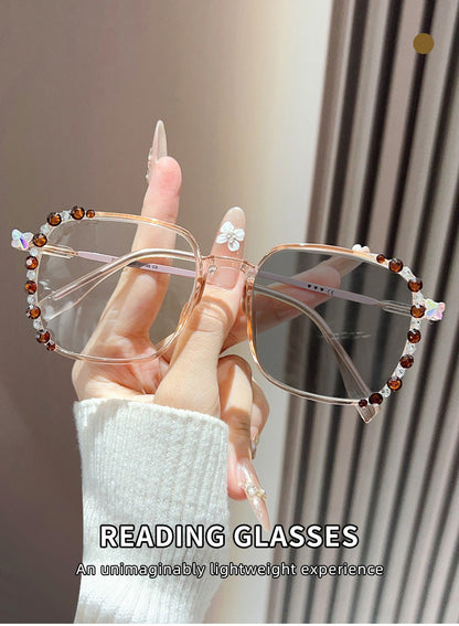 Mousvibe 1204 | Stylish diamond-encrusted oversized reading glasses