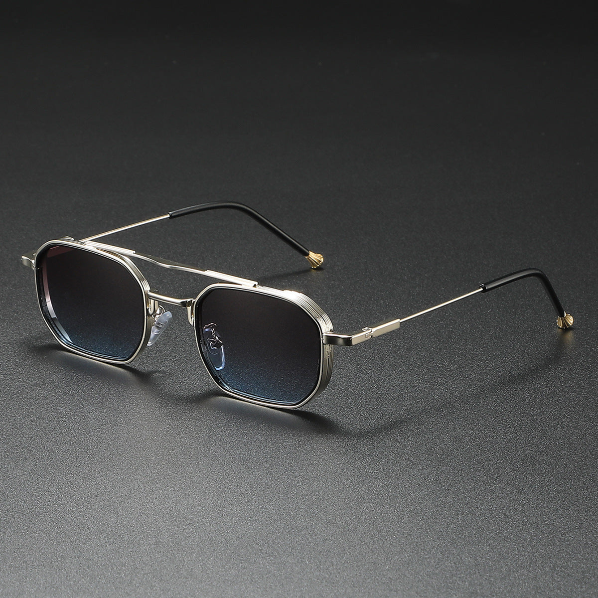 Mousvibe 1185 | Square business dual metal sunglasses