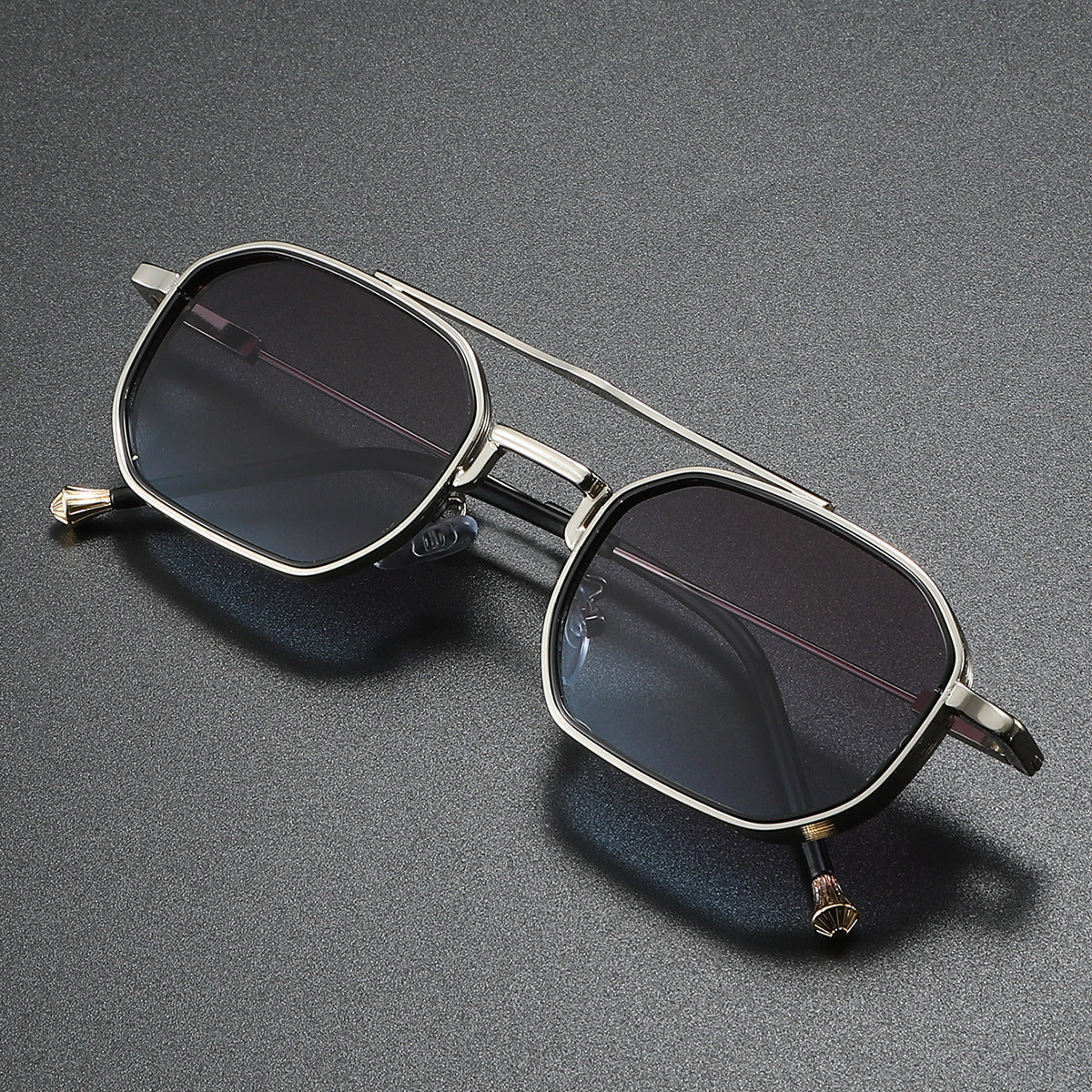 Mousvibe 1185 | Square business dual metal sunglasses
