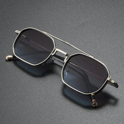 Mousvibe 1185 | Square business dual metal sunglasses