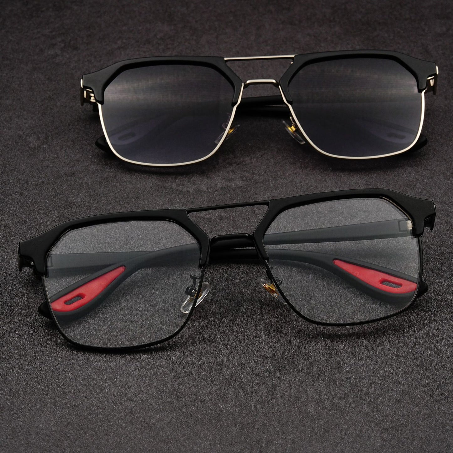 Fashionable square frame punk style sunglasses