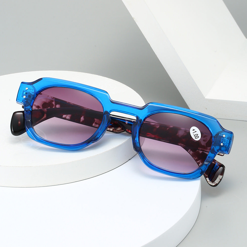 Mousvibe 1124 | European and American large frame square reading glasses with floral pattern