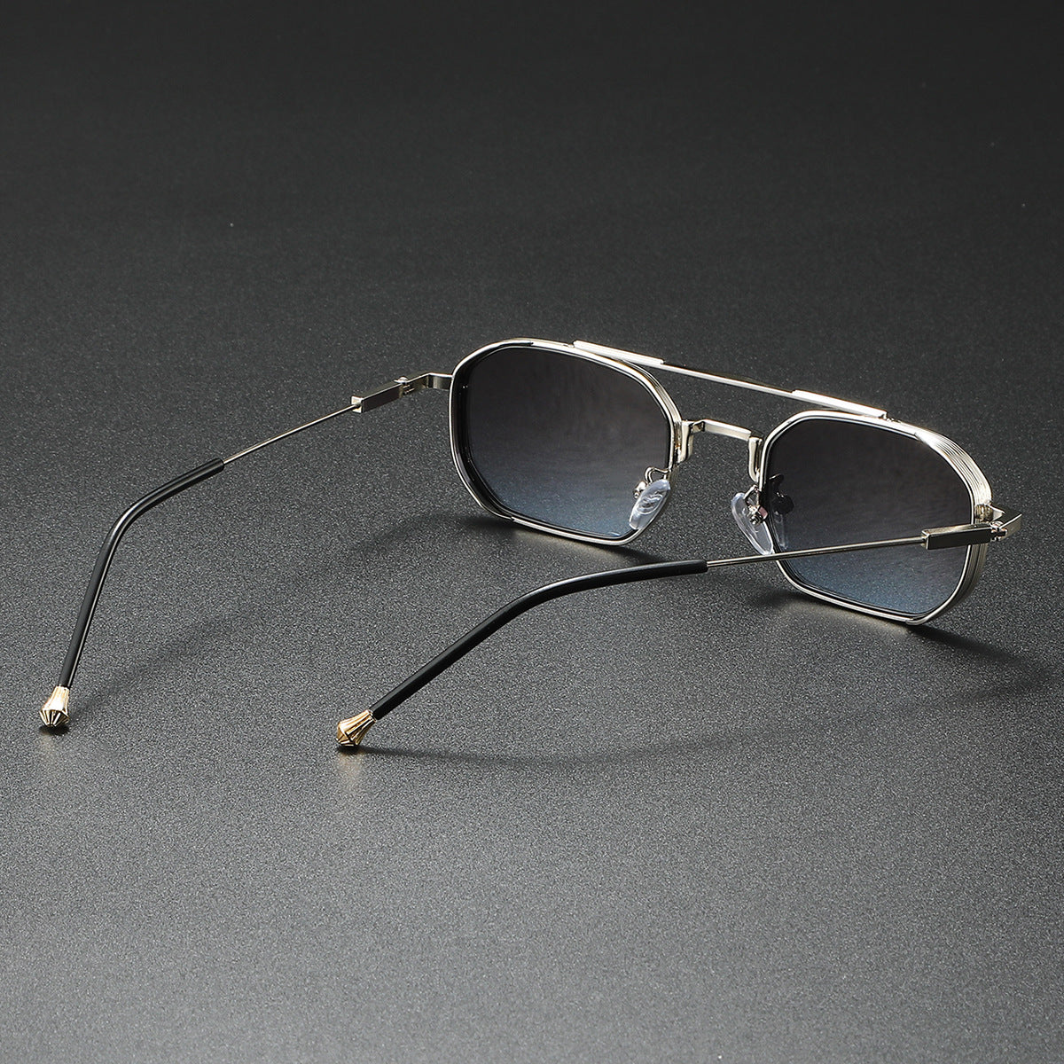 Mousvibe 1185 | Square business dual metal sunglasses