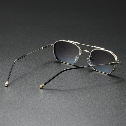 Mousvibe 1185 | Square business dual metal sunglasses