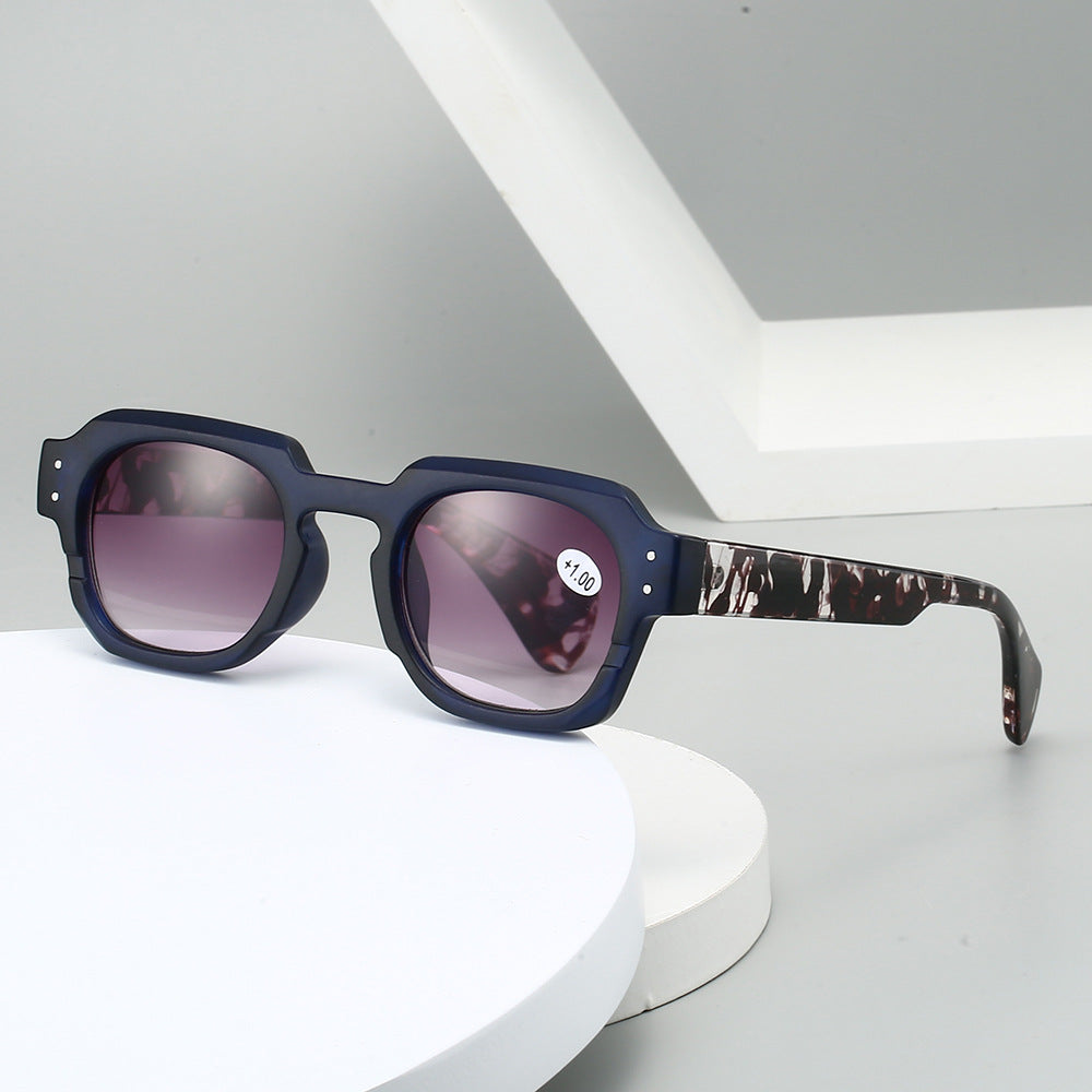 Mousvibe 1124 | European and American large frame square reading glasses with floral pattern