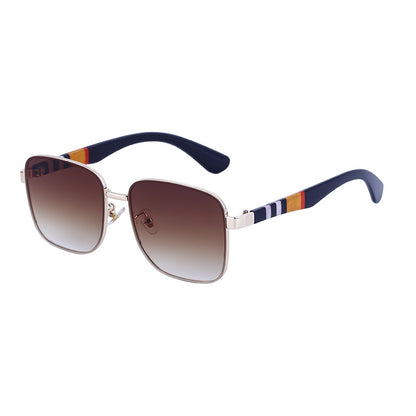 Mousvibe 1130 | Fashionable square frame trendy striped sunglasses