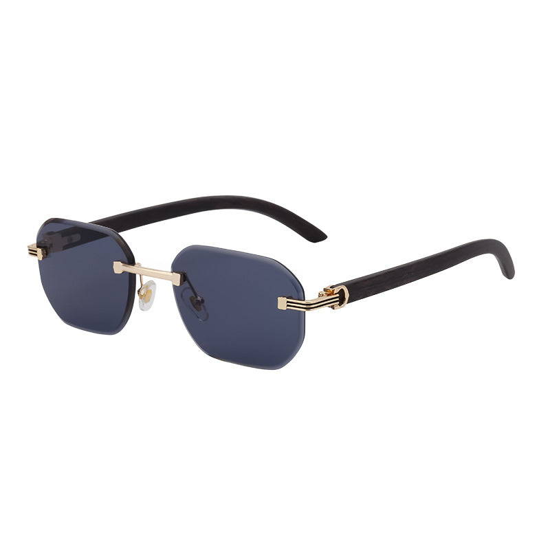 Mousvibe 1214 | Retro faux wood grain sunglasses