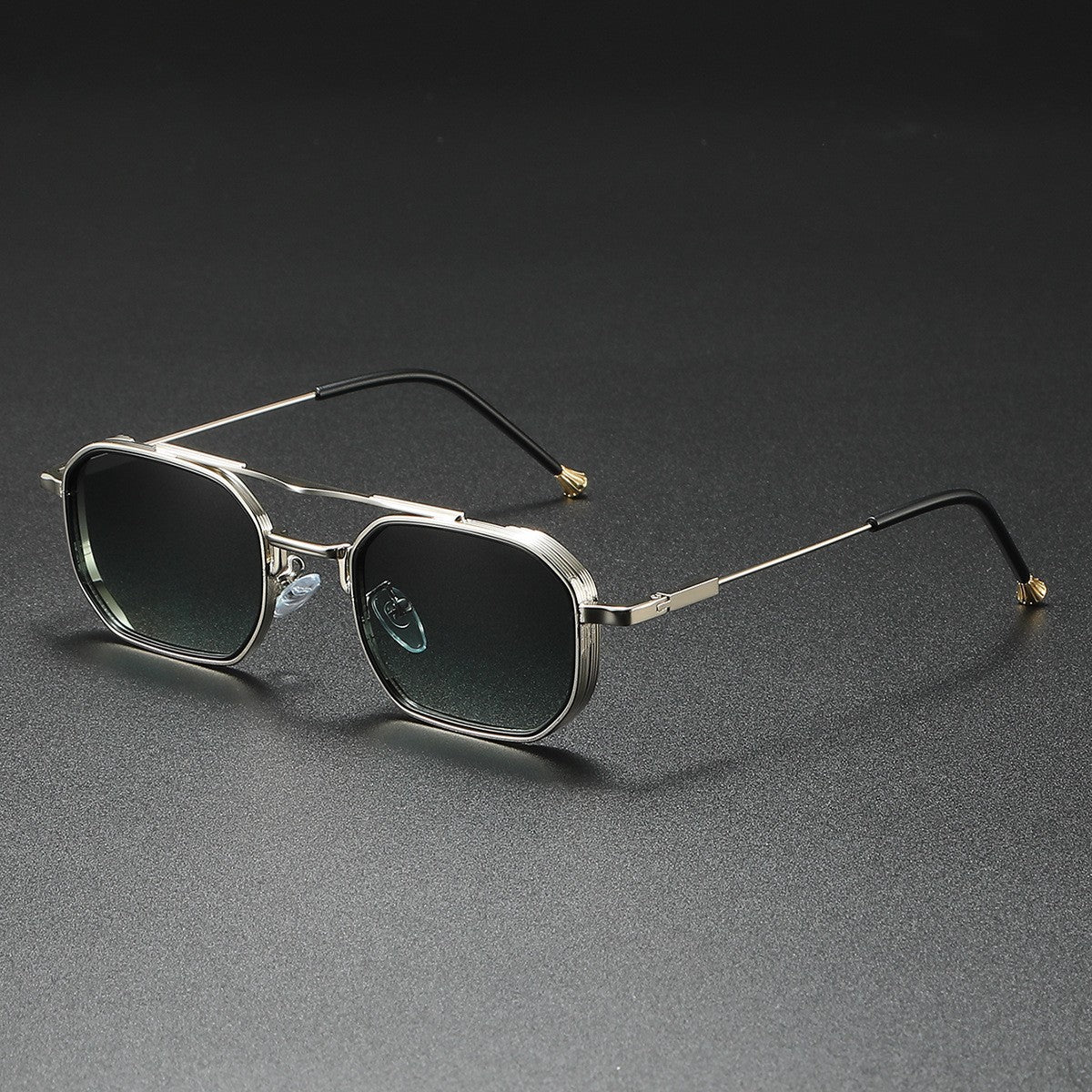 Mousvibe 1185 | Square business dual metal sunglasses