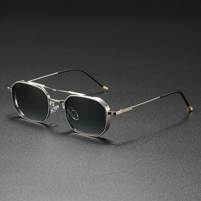 Mousvibe 1185 | Square business dual metal sunglasses