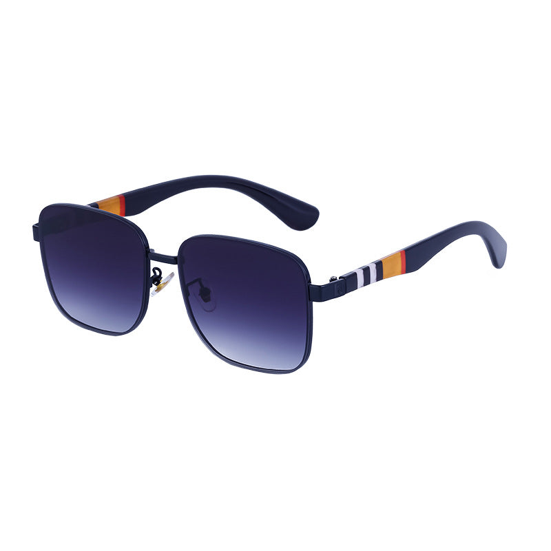Mousvibe 1130 | Fashionable square frame trendy striped sunglasses