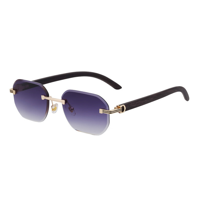 Mousvibe 1214 | Retro faux wood grain sunglasses
