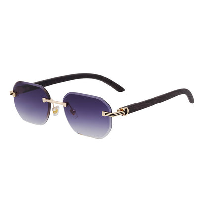 Mousvibe 1214 | Retro faux wood grain sunglasses
