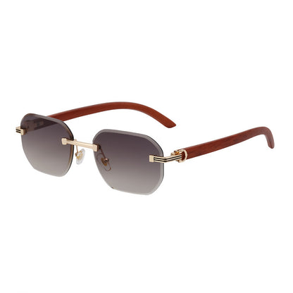Mousvibe 1214 | Retro faux wood grain sunglasses
