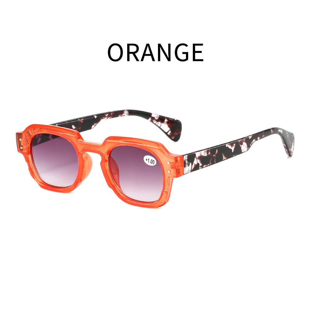 Mousvibe 1124 | European and American large frame square reading glasses with floral pattern