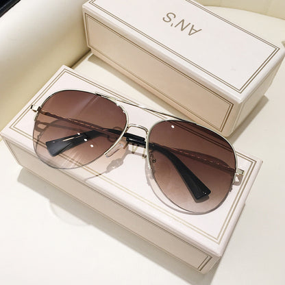 Mousvibe 1054 | Fashion half frame aviator sunglasses