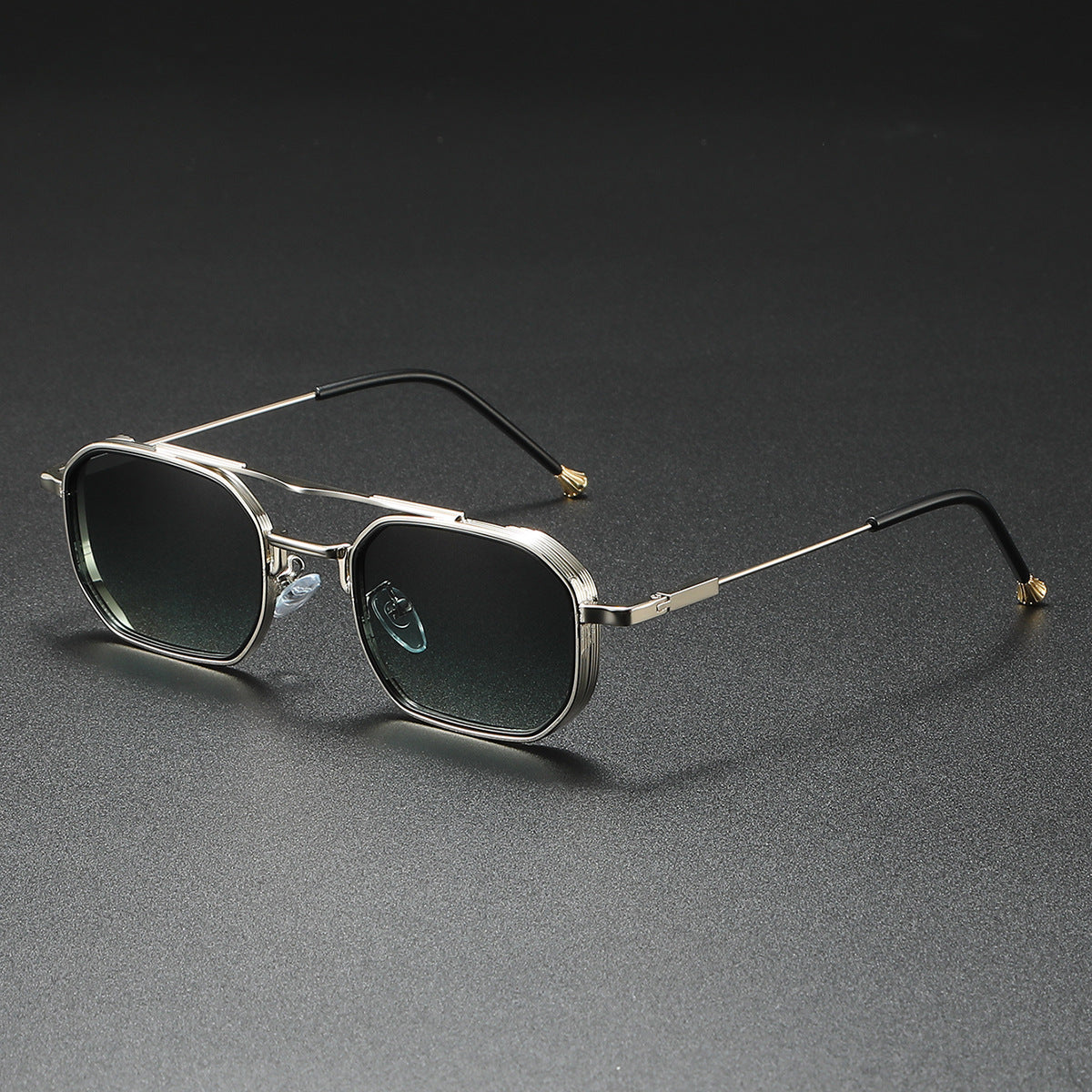 Mousvibe 1185 | Square business dual metal sunglasses