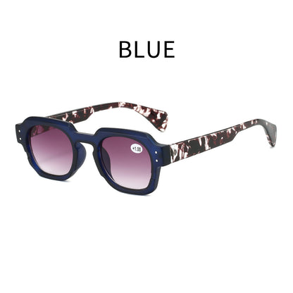 Mousvibe 1124 | European and American large frame square reading glasses with floral pattern