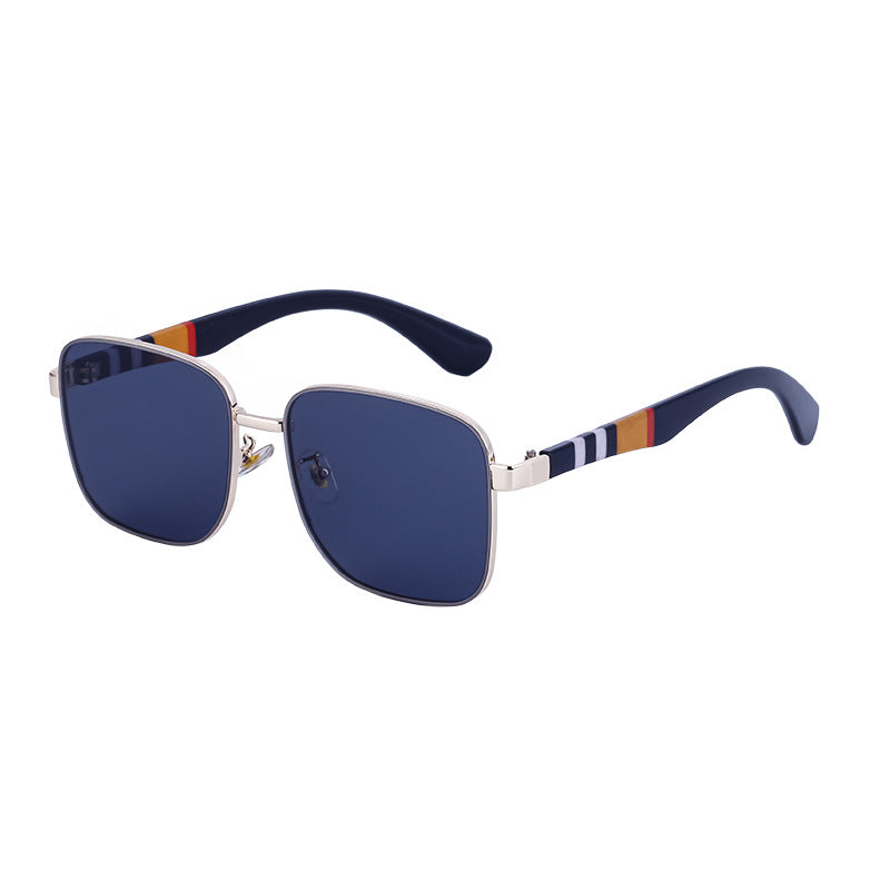 Mousvibe 1130 | Fashionable square frame trendy striped sunglasses