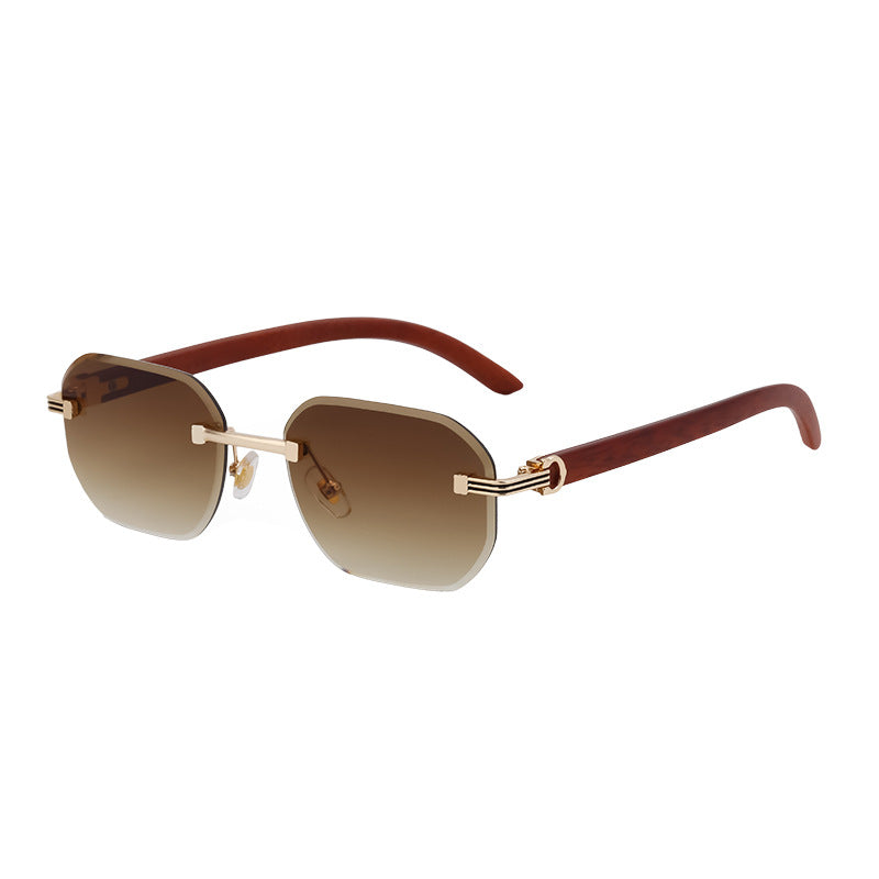 Mousvibe 1214 | Retro faux wood grain sunglasses