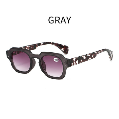 Mousvibe 1124 | European and American large frame square reading glasses with floral pattern