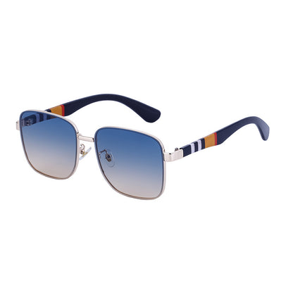 Mousvibe 1130 | Fashionable square frame trendy striped sunglasses