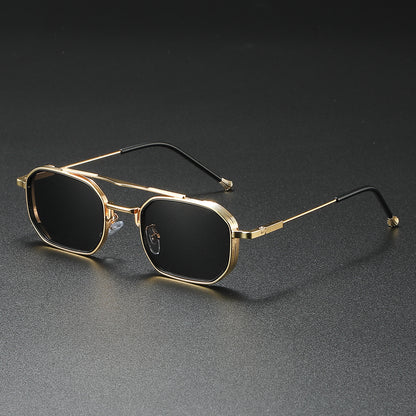 Mousvibe 1185 | Square business dual metal sunglasses
