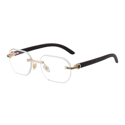 Mousvibe 1214 | Retro faux wood grain sunglasses