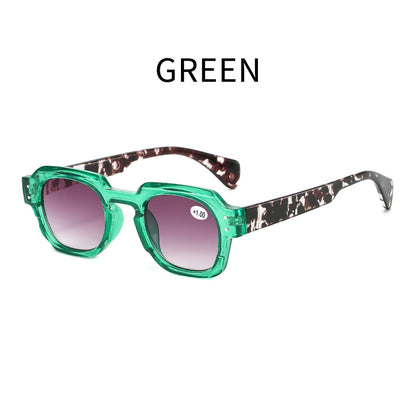 Mousvibe 1124 | European and American large frame square reading glasses with floral pattern