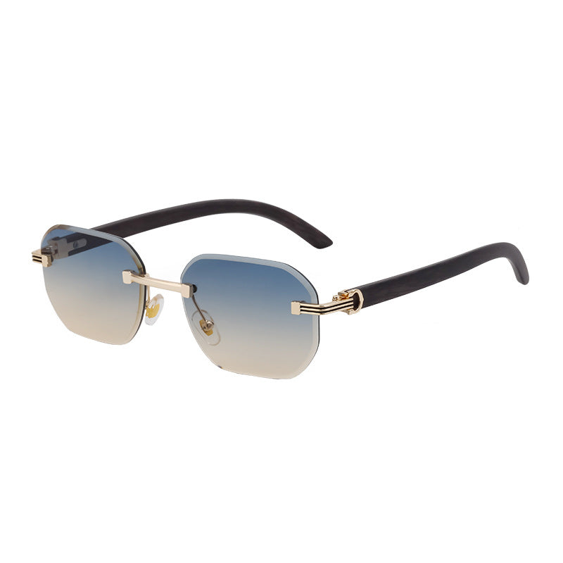 Mousvibe 1214 | Retro faux wood grain sunglasses