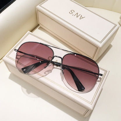 Mousvibe 1054 | Fashion half frame aviator sunglasses