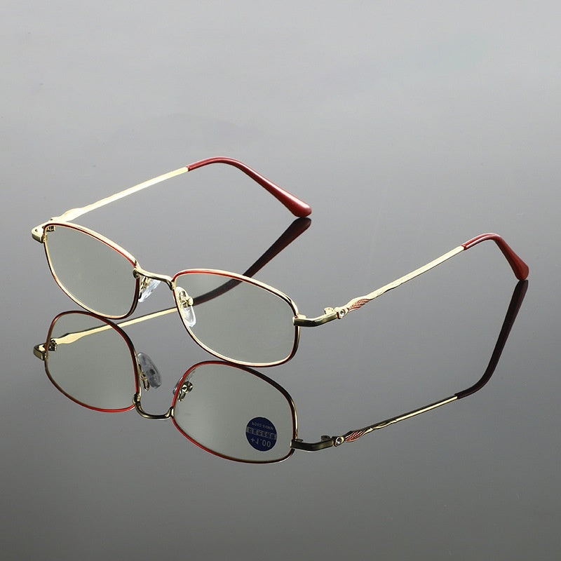 Mousvibe 1433 | Lightweight Metal Reading Glasses with Rhinestone Accents & Blue Light Blocking