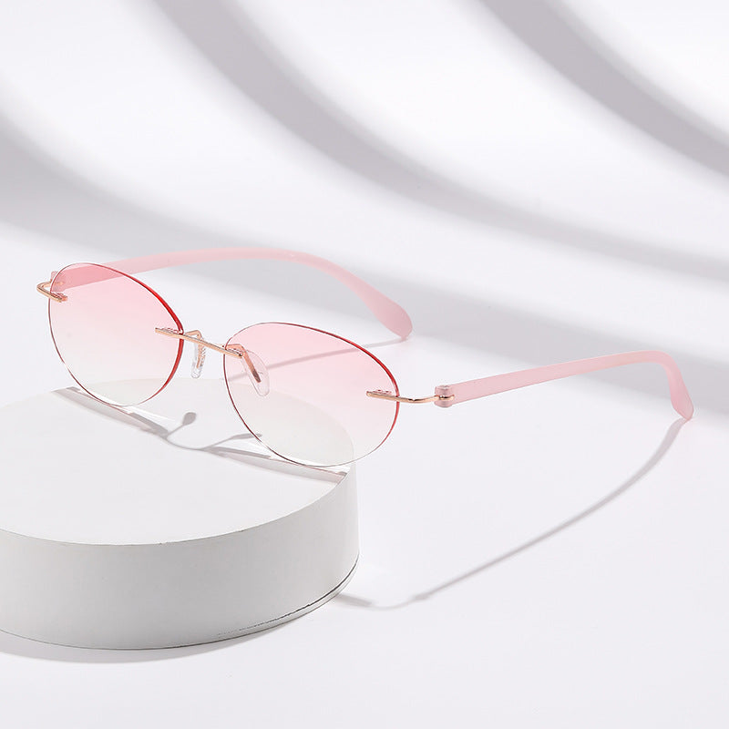 Mousvibe 1435 | Rimless Oval Reading Glasses for Beauty & Style