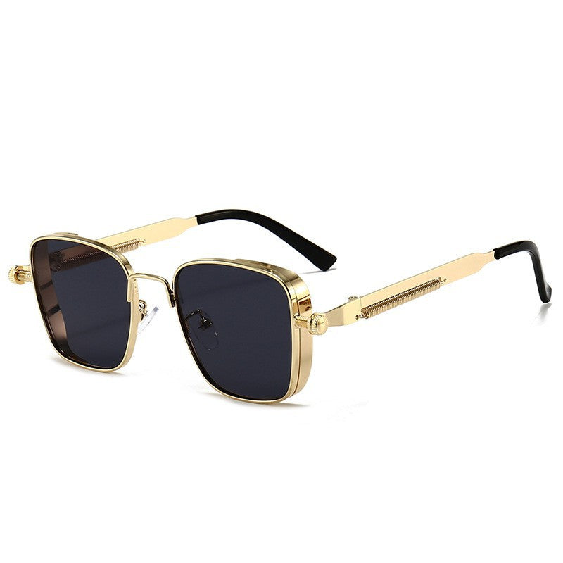 Mousvibe 1404 | Vintage Square Steampunk Metal Sunglasses