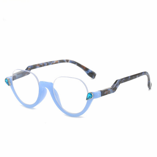 Mousvibe 1219 | Half-rimmed reading glasses with spring temples and rhinestones