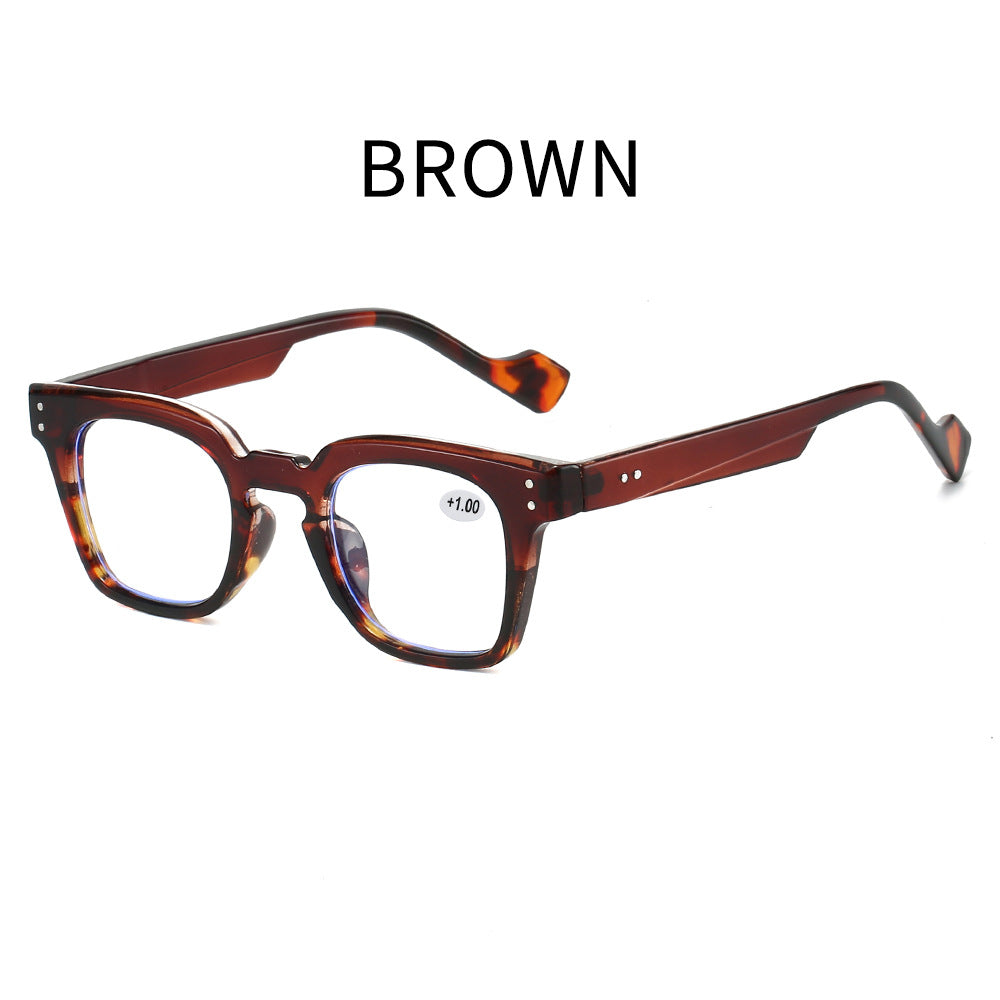 Mousvibe 1345 | Stylish Large-Frame Square Blue-Light-Blocking Reading Glasses