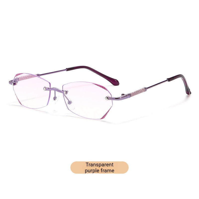 Mousvibe 1432 | Stylish Rimless Blue-Light-Blocking Reading Glasses for Beauty/Makeup Application