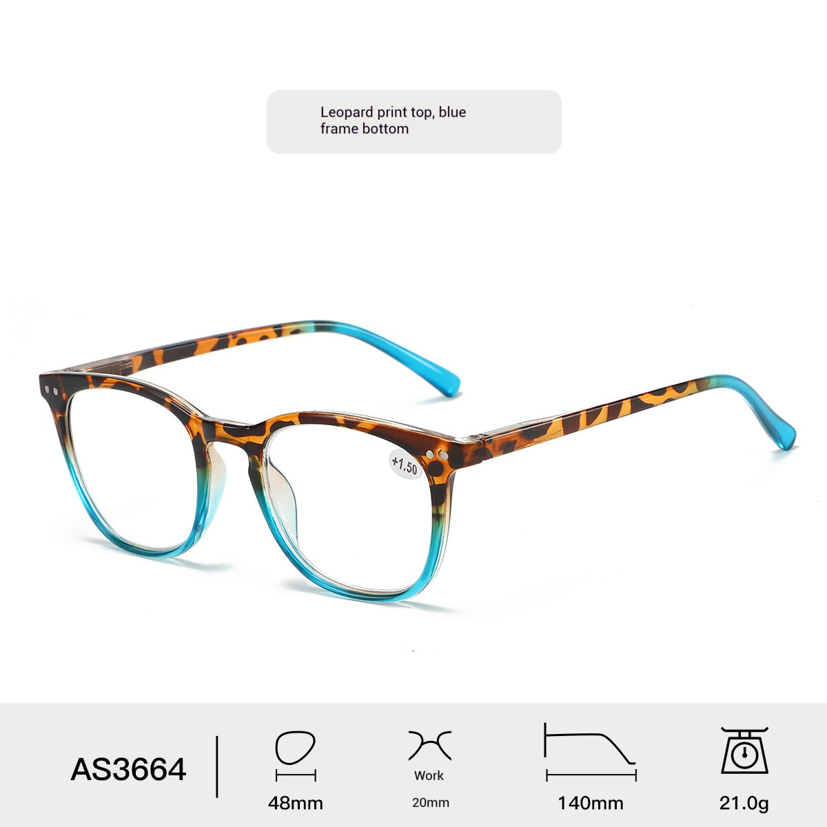 Mousvibe 1191 | Tortoiseshell-framed, two-tone reading glasses