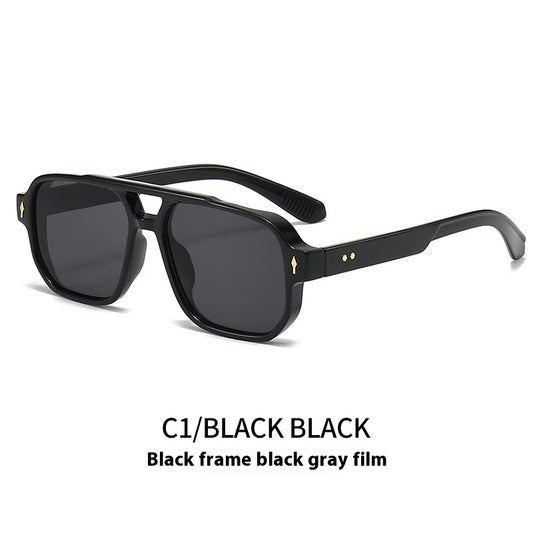 Casual Driving Square Double Bridge Sunglasses