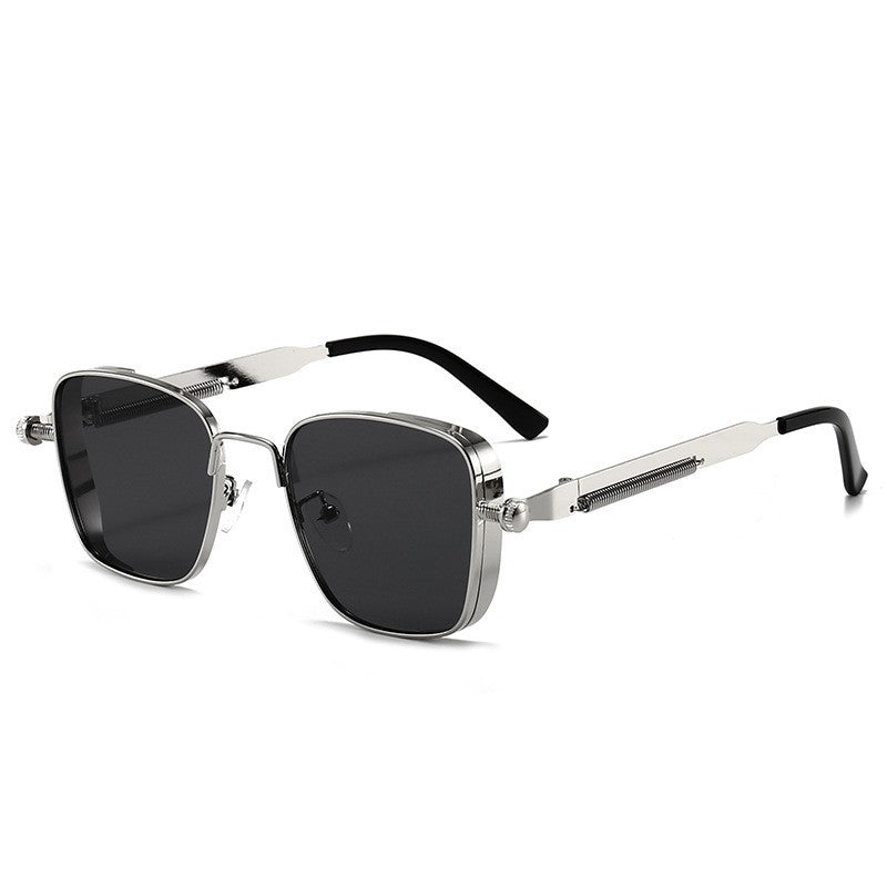 Mousvibe 1404 | Vintage Square Steampunk Metal Sunglasses