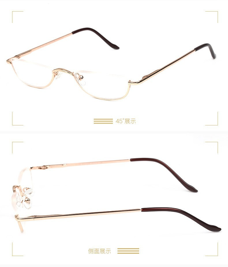 Mousvibe 1346 | Foldable Semi-Round Metal-Frame Reading Glasses