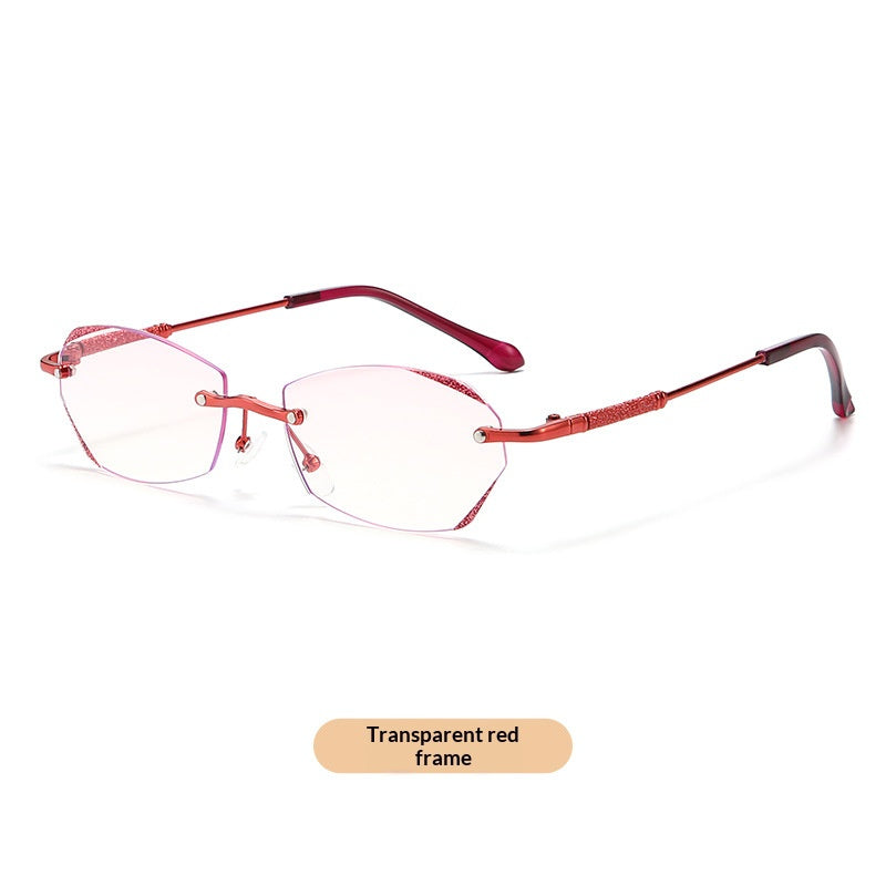 Mousvibe 1432 | Stylish Rimless Blue-Light-Blocking Reading Glasses for Beauty/Makeup Application